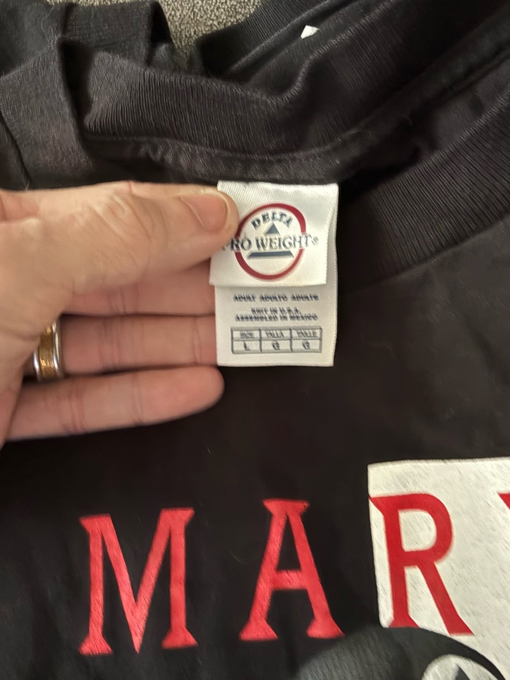 Pro-Weight Black Graphic Crewneck Shirt